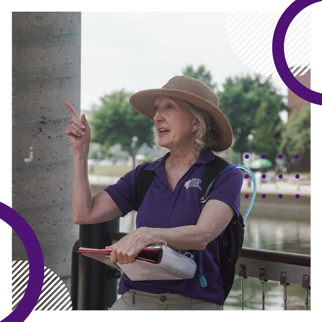 female tour guide with providence tour company
